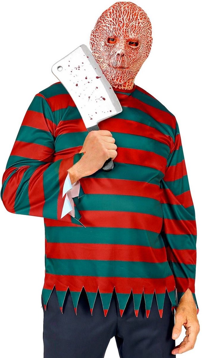 Horror Films Kostuum | Gruwelijke Nachtmerrie Freddy Krueger Moordenaar Man | Small / Medium | Halloween | Verkleedkleding